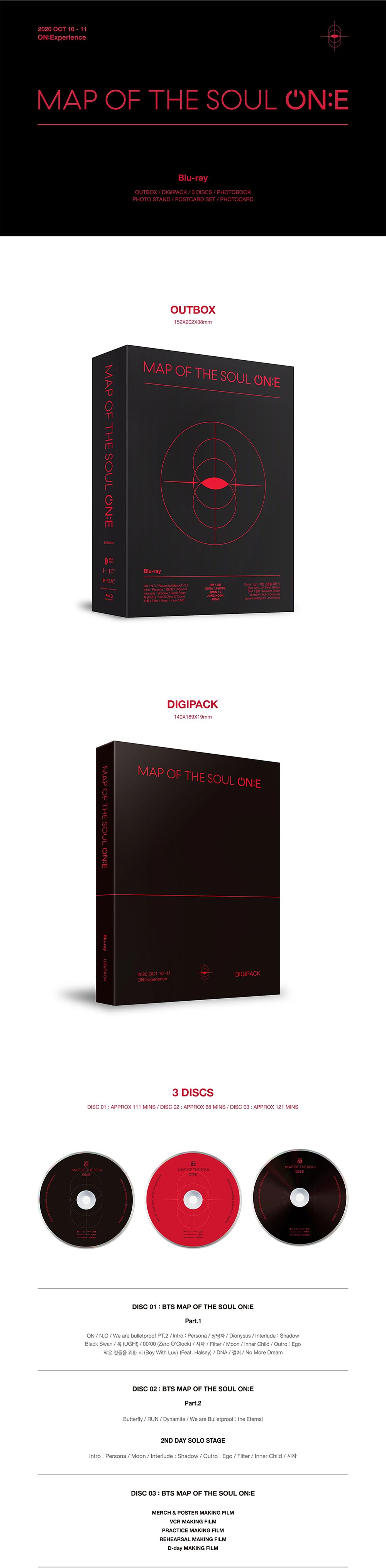 BTS - MAP OF THE SOUL ON:E BLU-RAY (3 DISC)