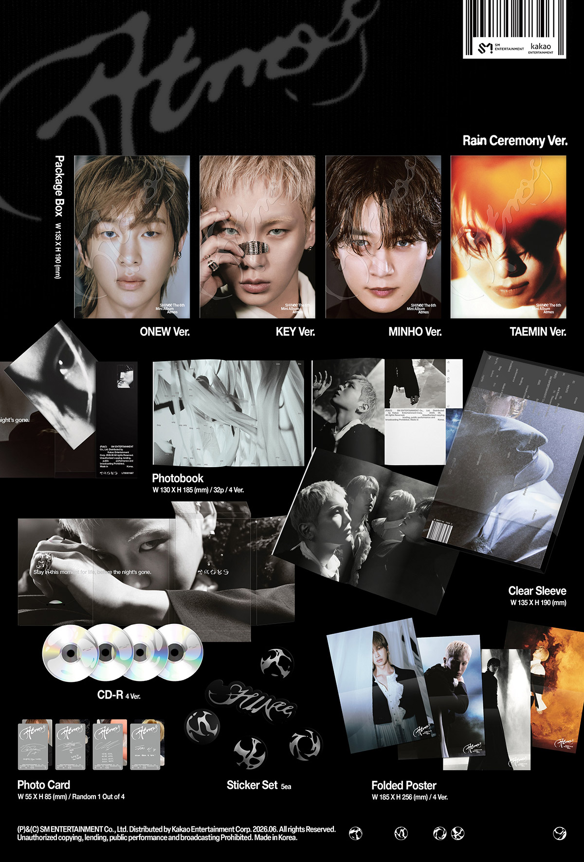 SHINee アルバムコレクション➕グッズセット SHINee 6th Mini Album - Atmos (RaIn Ceremony Ver. / KEY) CD