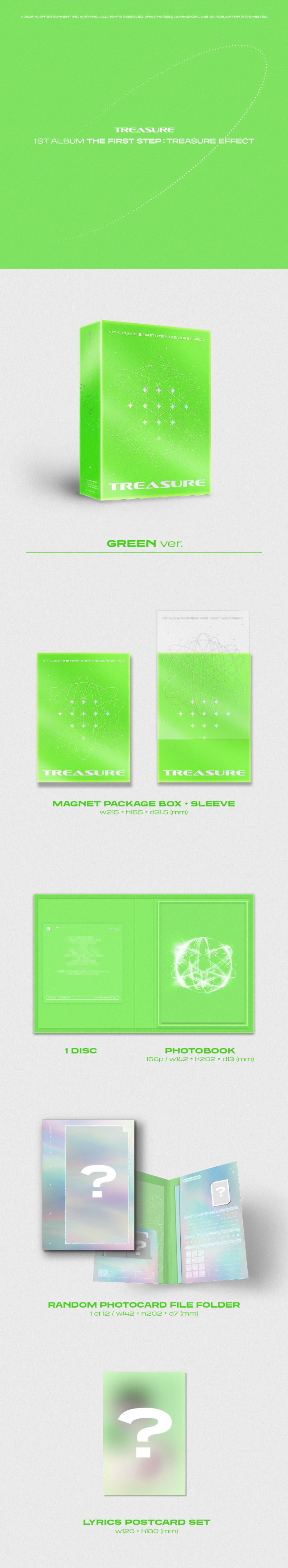 THE FIRST STEP : Treasure Effect Folded Treasure 1st Album Incl Pre-order Benefits : Find Treasure Scratch Card, AR Photocard, AR Photo board, Double sided Poster Blue version 