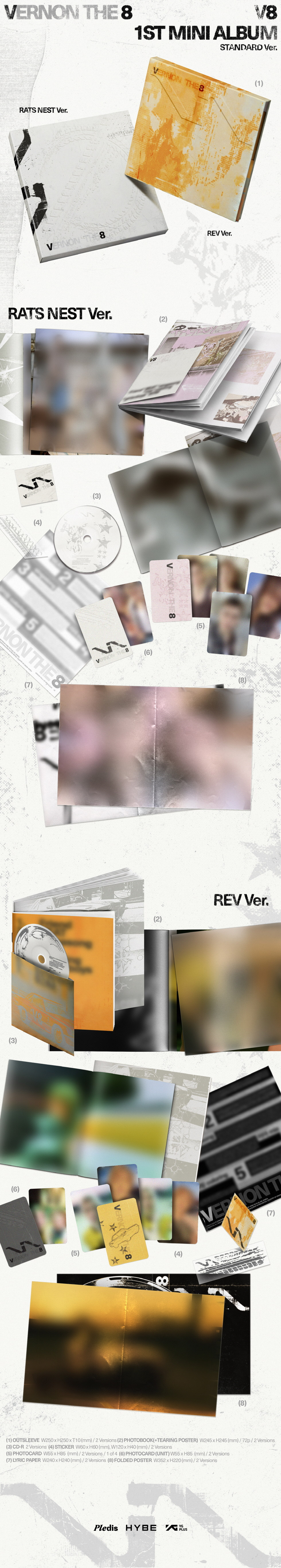 V8 (SEVENTEEN) 1st Mini Album - V8 (Random Ver.) CD kpoptown.com