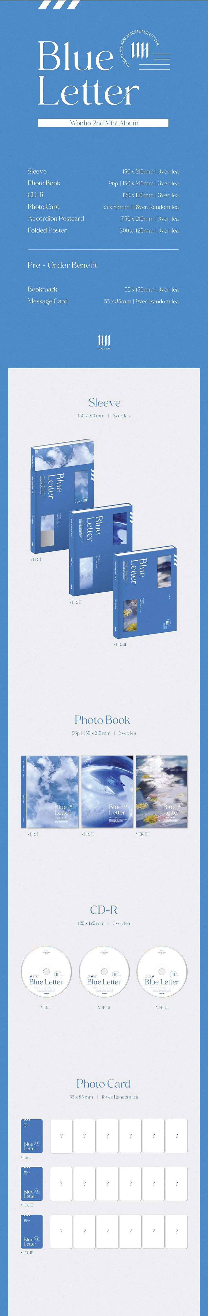 Blue Letter WONHO 2nd Mini Album 1Album Random Ver. 