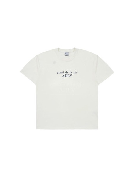 acme de la vie with JEONGHAN - CIRCLE SYMBOL BASIC LOGO SHORT SLEEVE CREAM