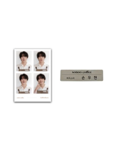 SON WOO HYEON sonoo coffee Goods - ID PHOTO & NAME TAG SET