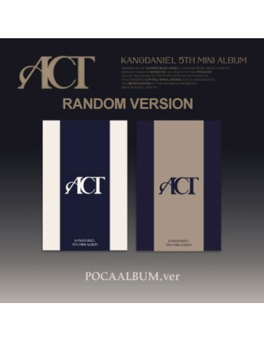 [Smart Album] KANG DANIEL 5th Mini Album - ACT (Random Ver.) POCA ALBUM