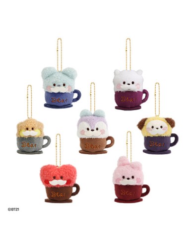 BT21 X Monopoly Collaboration - minini Plush Keyring [Latte]