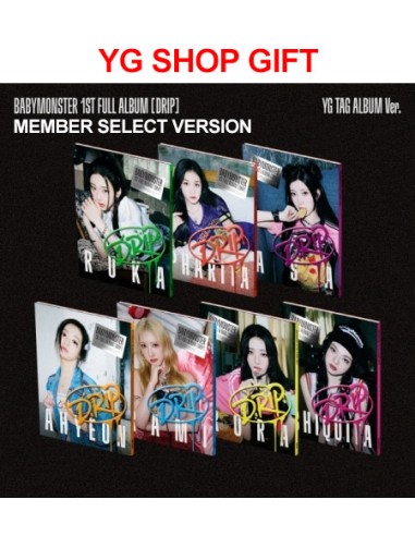 [YG Shop Gift][Smart Album] BABYMONSTER 1st Album - DRIP (Member Select Ver.) YG TAG ALBUM Ver.