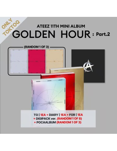 [TOKTOQ][SET] ATEEZ 11th Mini Album - GOLDEN HOUR : Part.2 (SET VER.) 3CD+1DIGIPACK+1POCA ALBUM