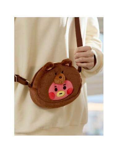 BT21 Baby Pluppy Goods - Face Plush Cross Bag