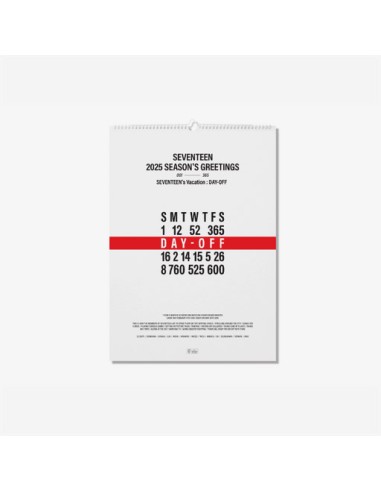 SEVENTEEN 2025 WALL CALENDAR