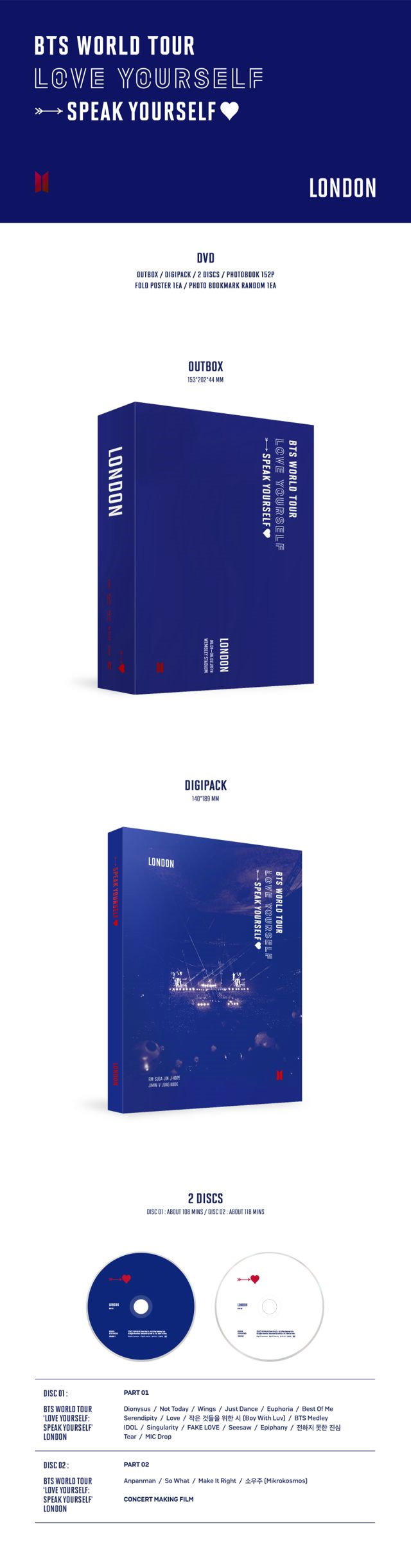 BTS WORLD TOUR LOVE YOURSELF LONDON DVD – Kpop USA