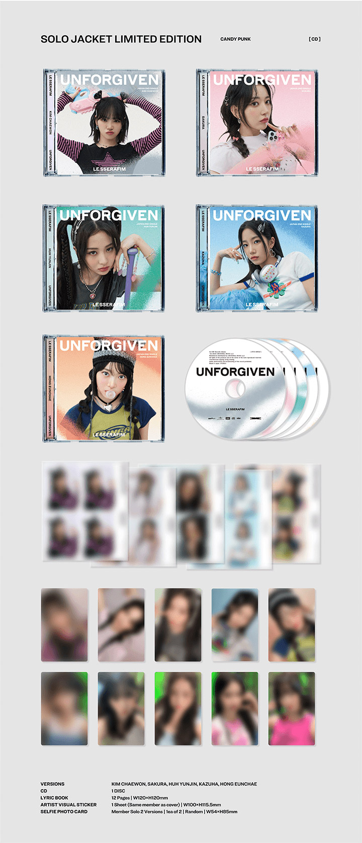 [Japanese Edition] LE SSERAFIM 2nd Single Album - UNFORGIVEN Solo ...
