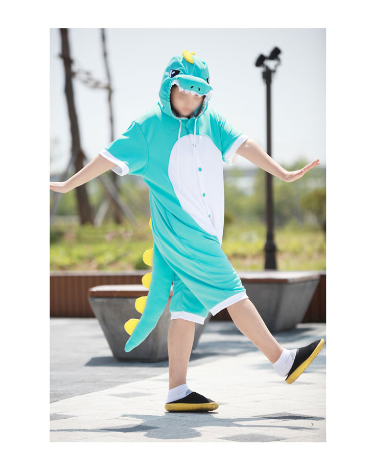 [PJA151] Animal Short Sleeve Pajamas - Sky Dinosaur